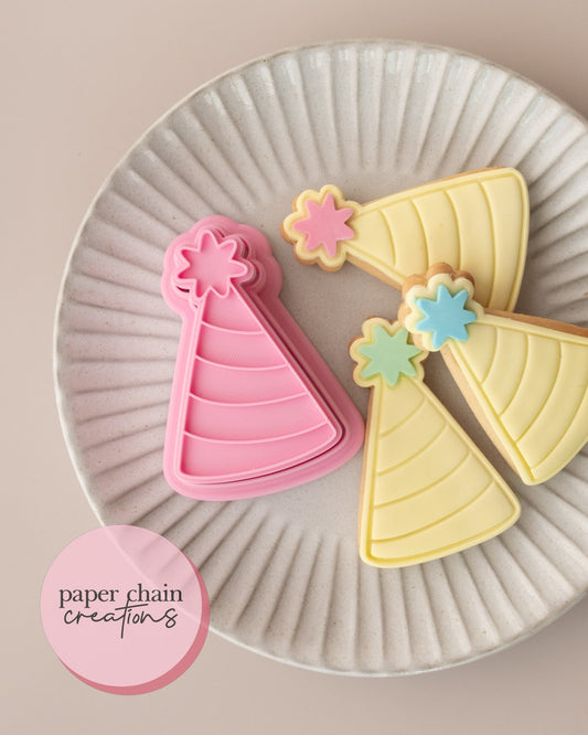 Party Hat Cookie Cutter and Fondant Embosser