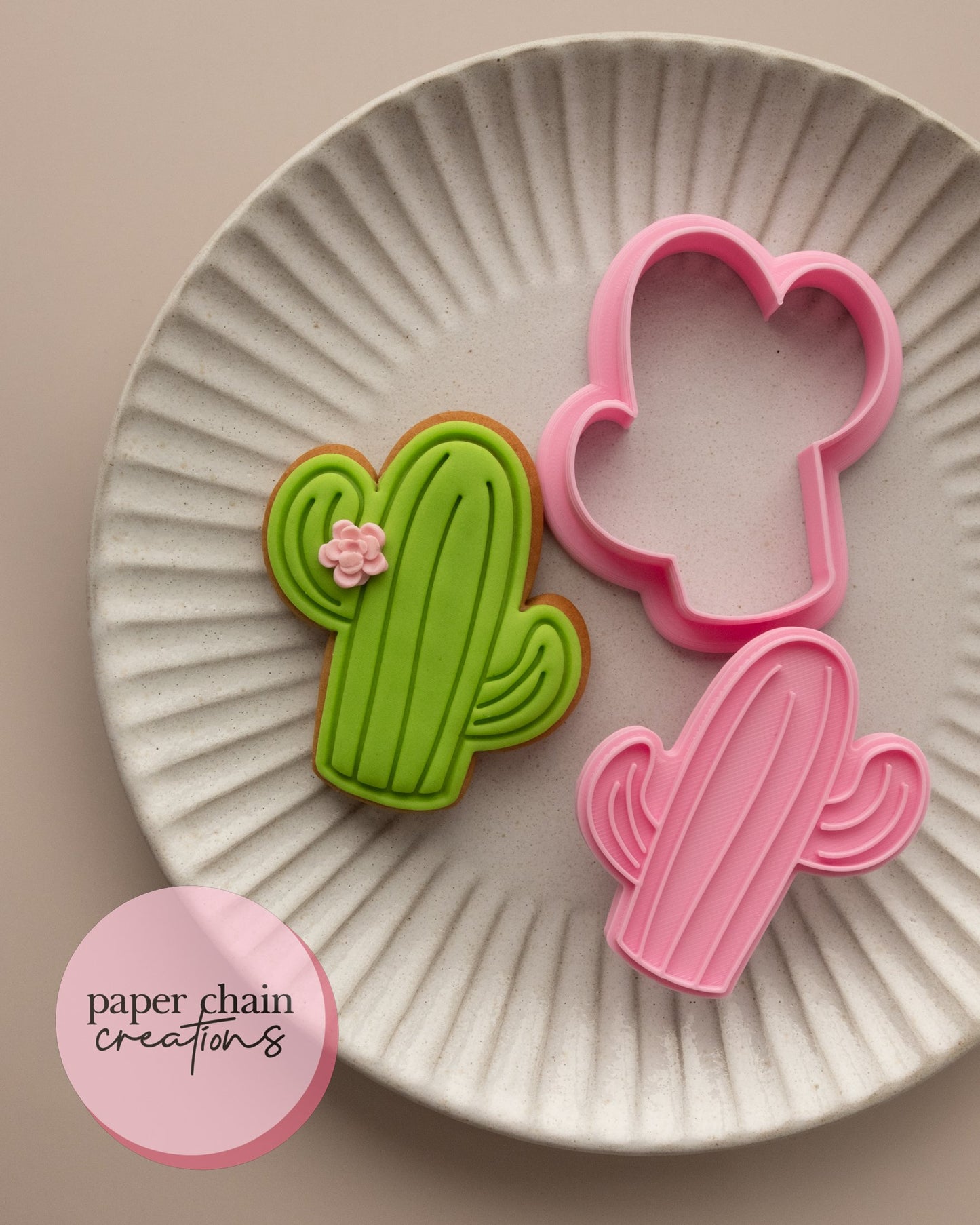 Cactus Cookie Cutter and Fondant Embosser