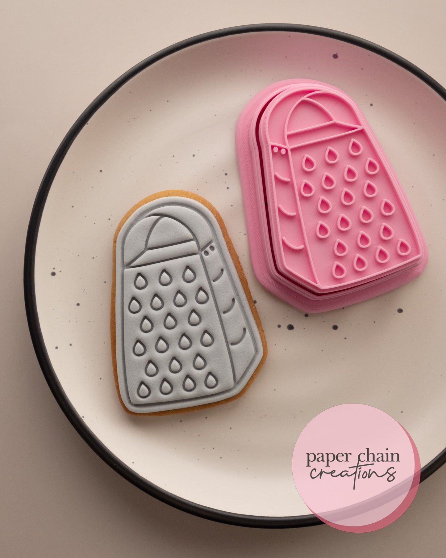 Cheese Grater Cookie Cutter and Fondant Embosser