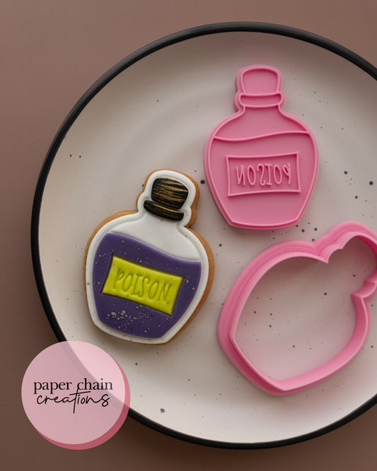 Poison Bottle Cookie Cutter and Fondant Embosser