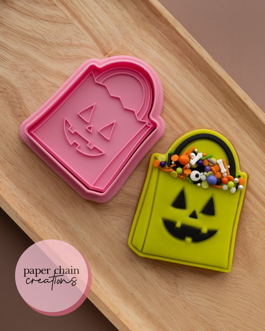 Halloween Loot Bag Cookie Cutter and Fondant Embosser