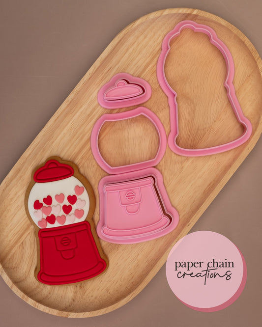 Gumball Machine Cookie Cutter and Fondant Embosser SET