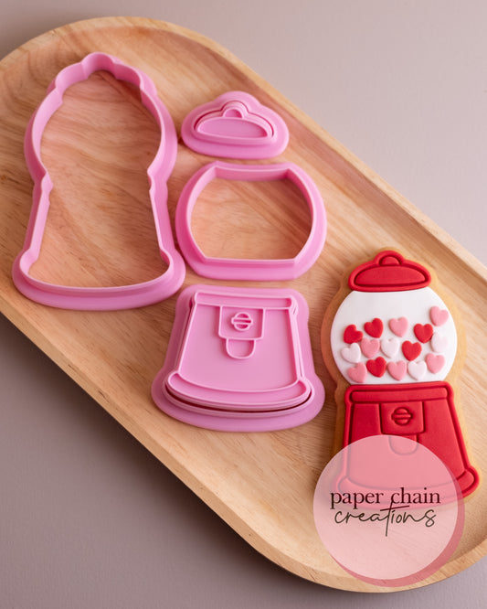 Gumball Machine Cookie Cutter and Fondant Embosser SET