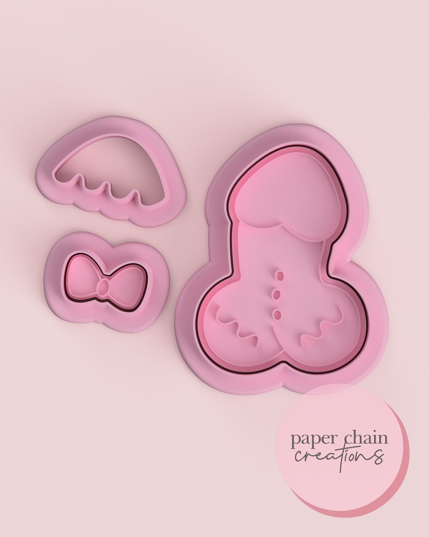 Gingerbread Man Chubby Penis Cookie Cutter and Fondant Embosser