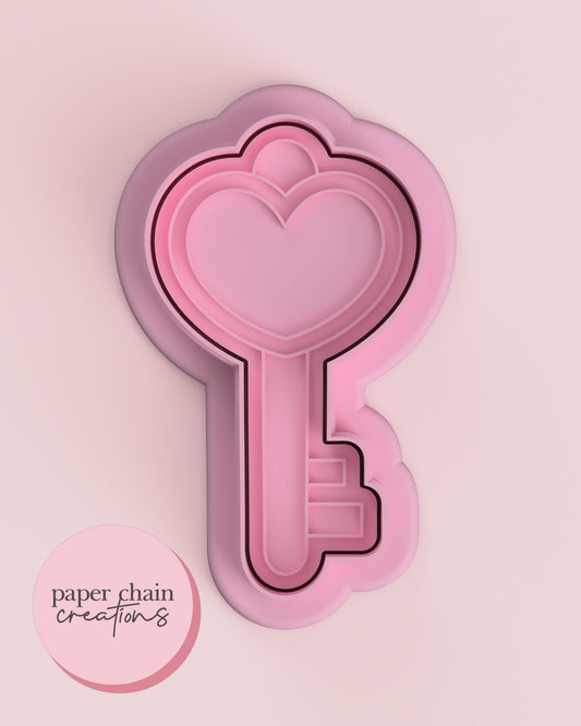 Heart Key Cookie Cutter and Fondant Embosser