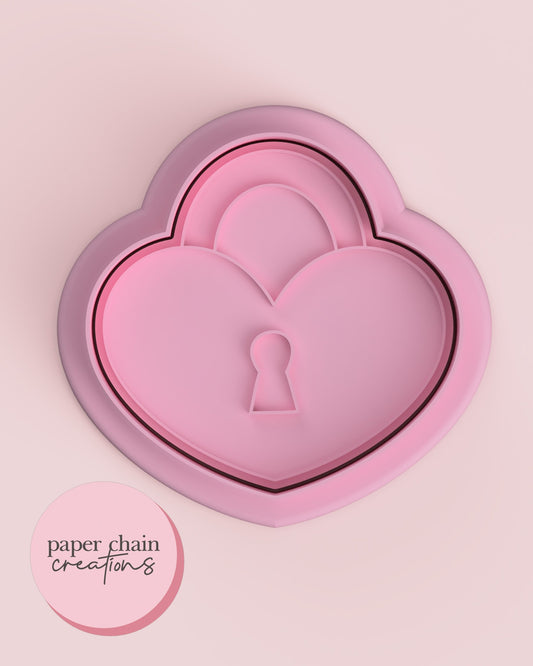 Heart Lock Cookie Cutter and Fondant Embosser