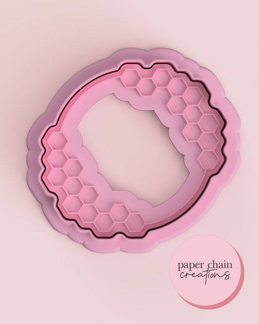 Honeycomb Wreath Cookie Cutter and Fondant Embosser