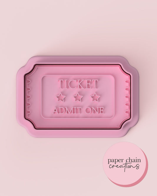 Ticket Cookie Cutter and Fondant Embosser