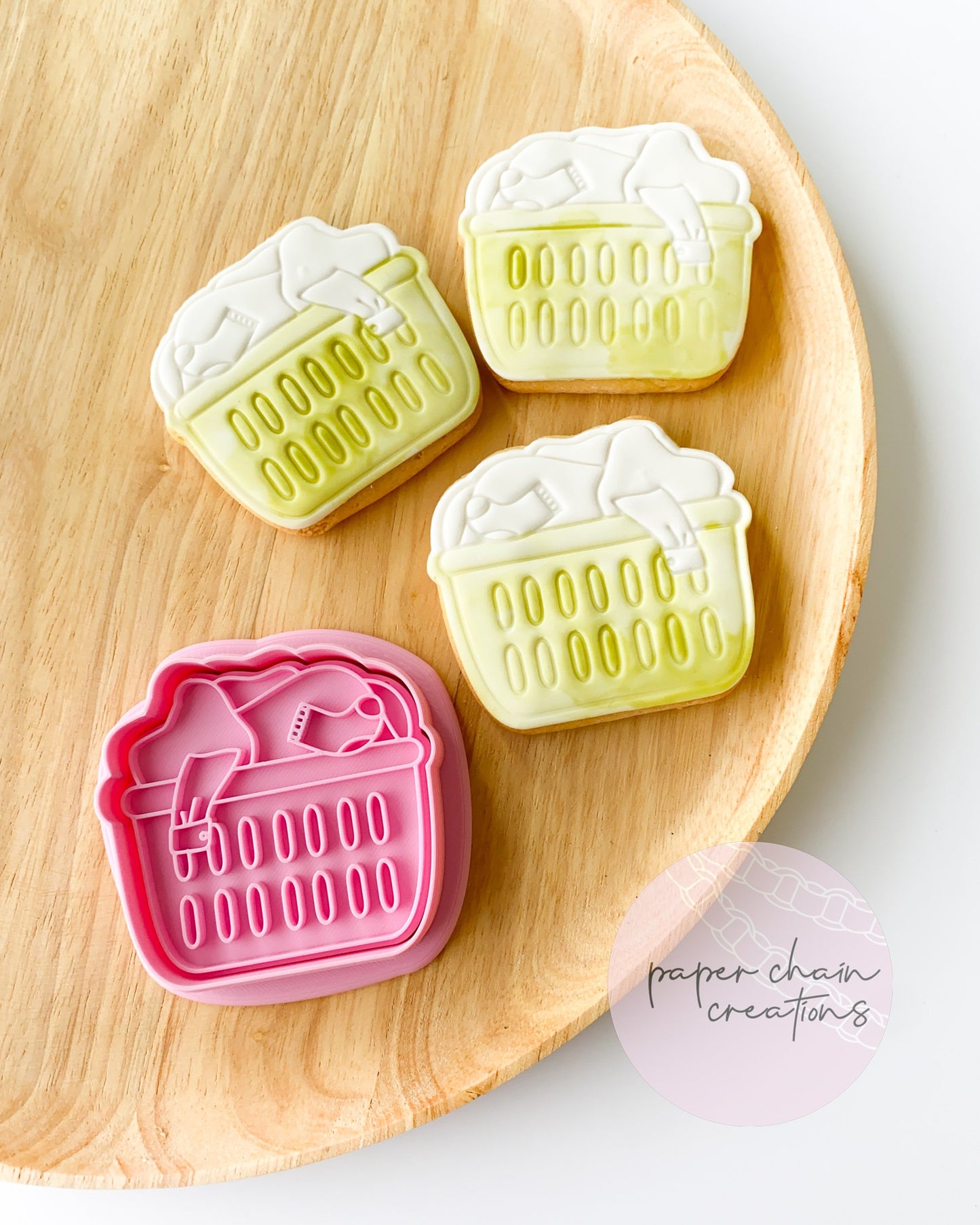 Laundry Basket Fondant Embosser and Cookie Cutter