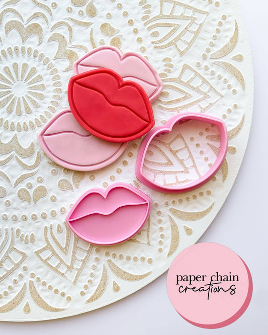 Lips Cookie Cutter and Fondant Embosser