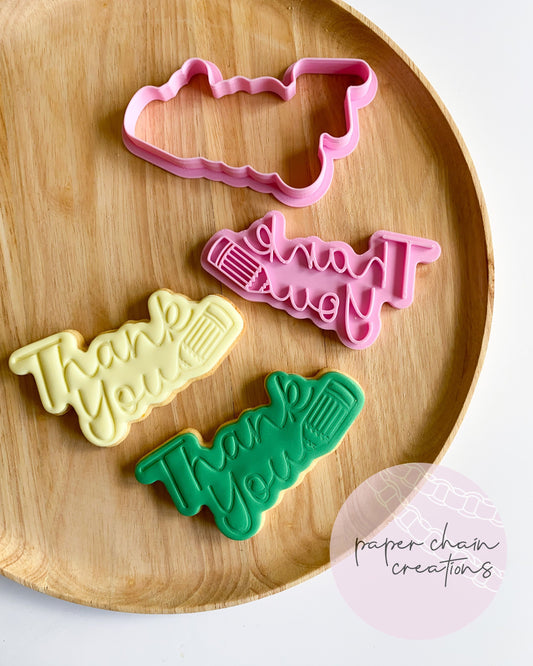 Thank You with Pencil Embosser and Cookie Cutter