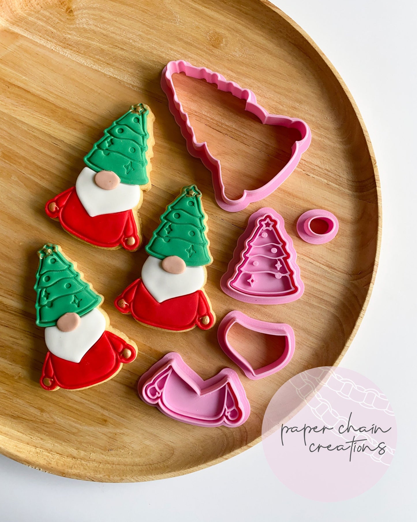 Christmas Tree Gnome Cookie Cutters and Embossers SET