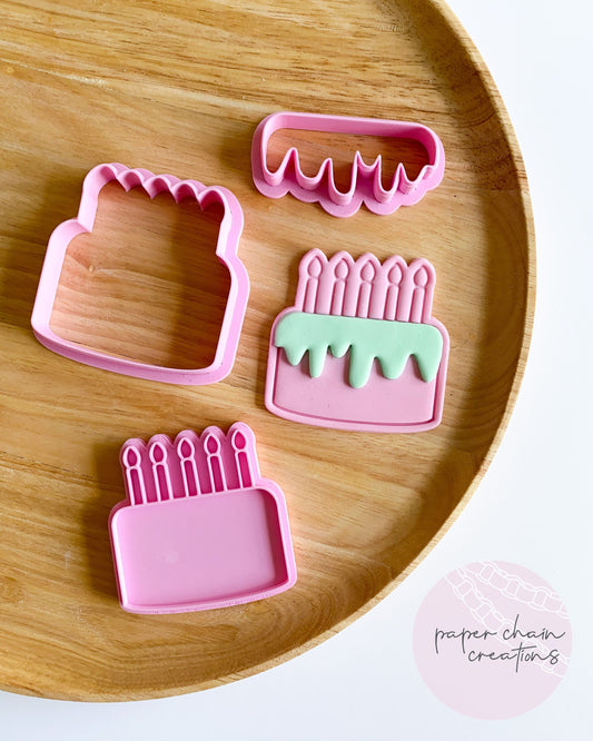 Cake with Drip Set Cookie Cutters and Embosser SET