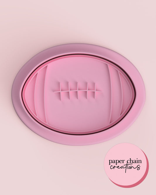 Rugby Ball Cookie Cutter and Fondant Embosser