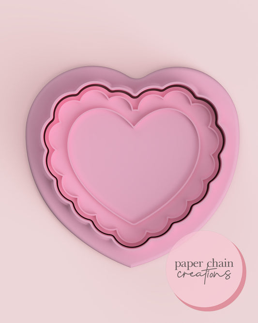 Scalloped Heart Cookie Cutter and Fondant Embosser