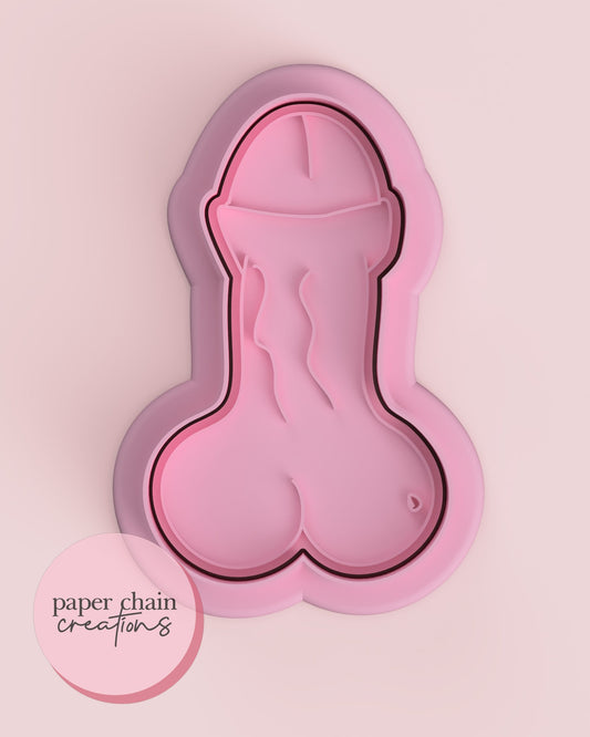 Uncircumcised Penis Cookie Cutter and Fondant Embosser